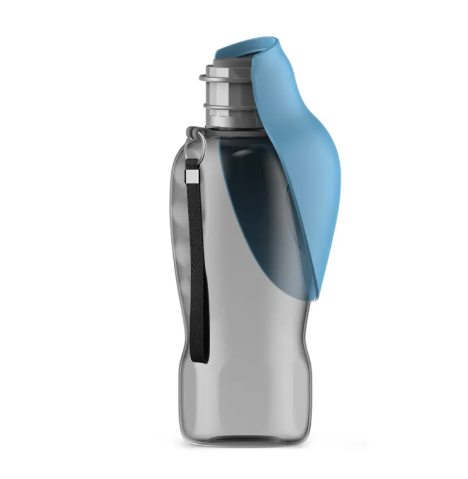 800ml Dogs Water Bottle Portable High Capacity Leakproof Pet Foldable Drinking Bowl Golden Retriever Outdoor Walking Supplies Pet Products - Blue Grey Leaf Style